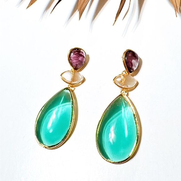 Crystal drop earrings N439 - Picture 3 of 5